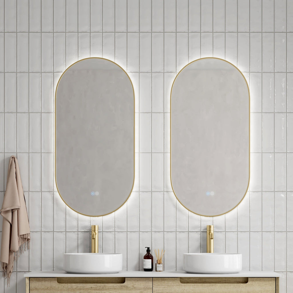 NIK Oval LED Mirror - Brushed Gold - Hera BathwareBrushed Gold