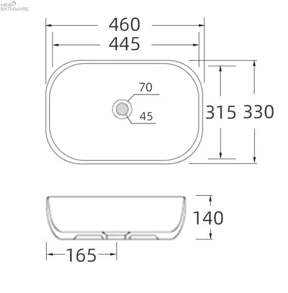 Noble Above Counter Mounting - WB4733 - Hera BathwareGloss White