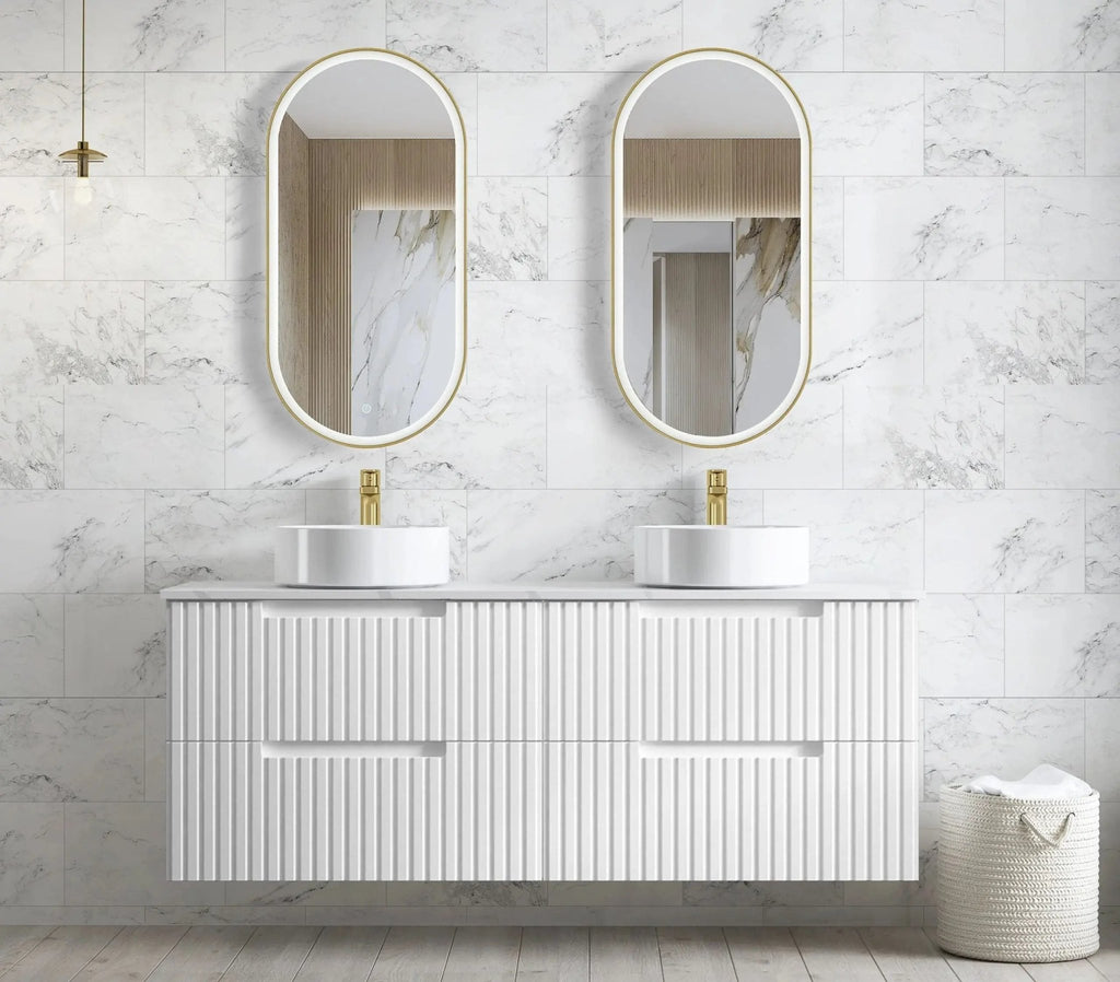 Noosa Oval Framed LED Mirror 450x900mm | OTTI - Hera BathwareBrushed Gold