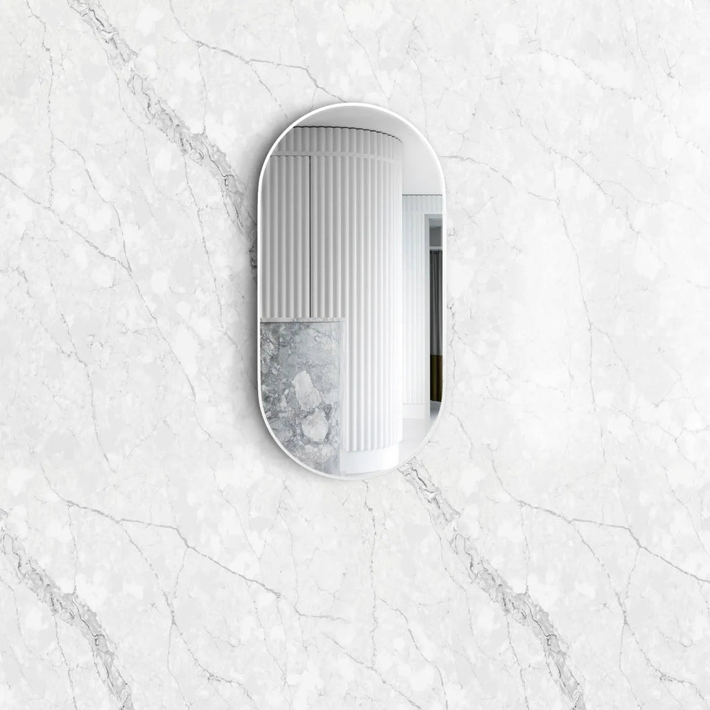 NOOSA Oval Framed Mirror 900*450mm Black/Brushed Gold/White | OTTI - Hera BathwareBrushed Gold