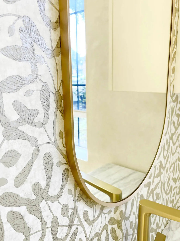 NOOSA Oval Framed Mirror 900*450mm Black/Brushed Gold/White | OTTI - Hera BathwareMatte Black