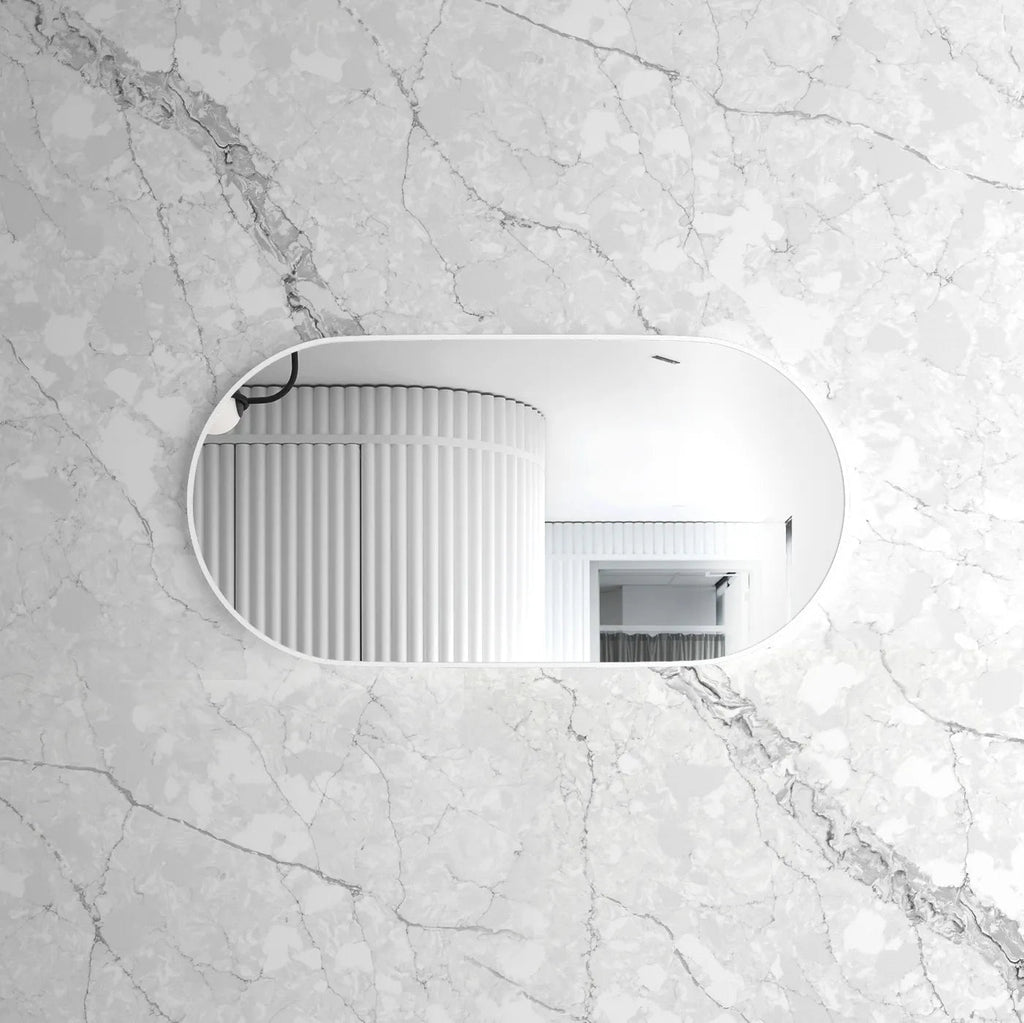 NOOSA Oval Metal Framed Mirror 1200*600mm | OTTI - Hera BathwareMetal White