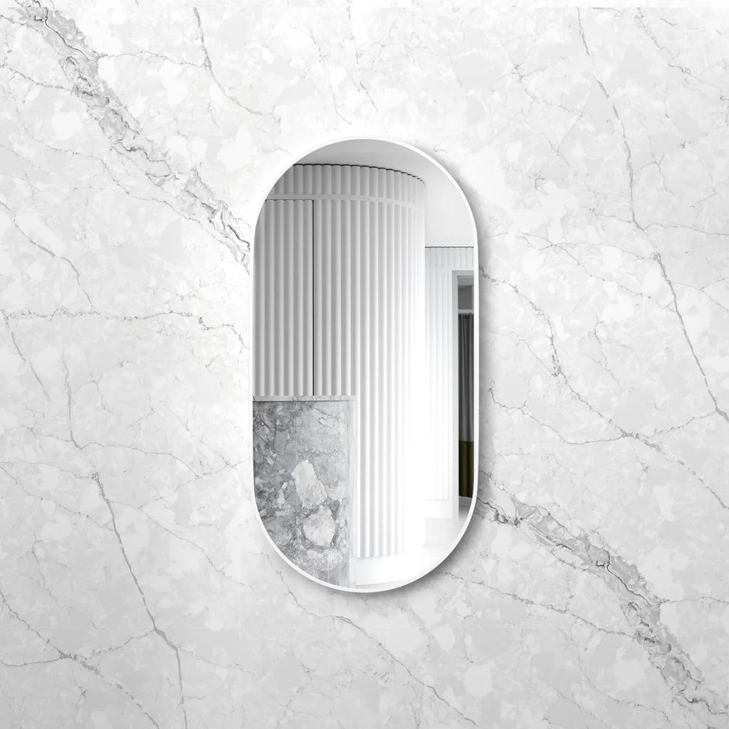 NOOSA Oval Metal Framed Mirror 1200*600mm | OTTI - Hera BathwareMetal White