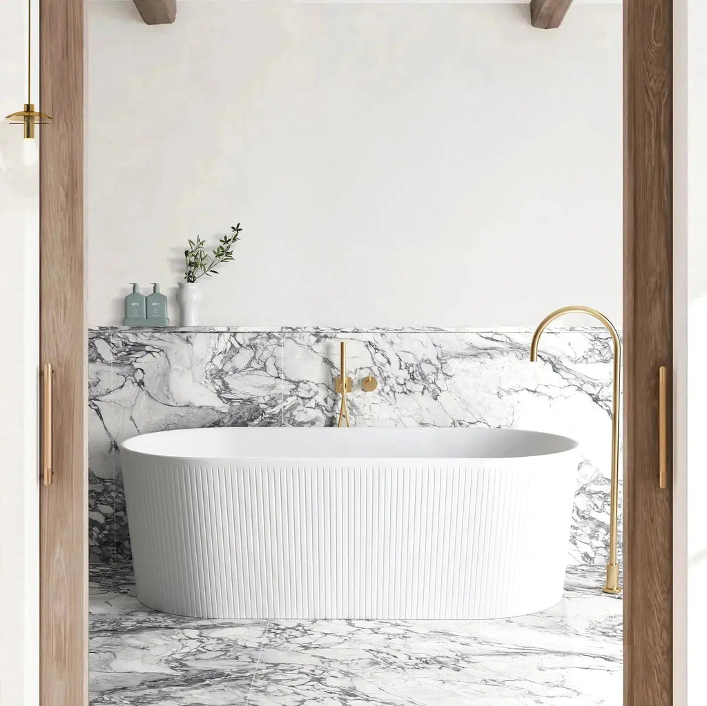 NORA Matte White Free Standing Bathtub - Hera Bathware1500mmMatte White
