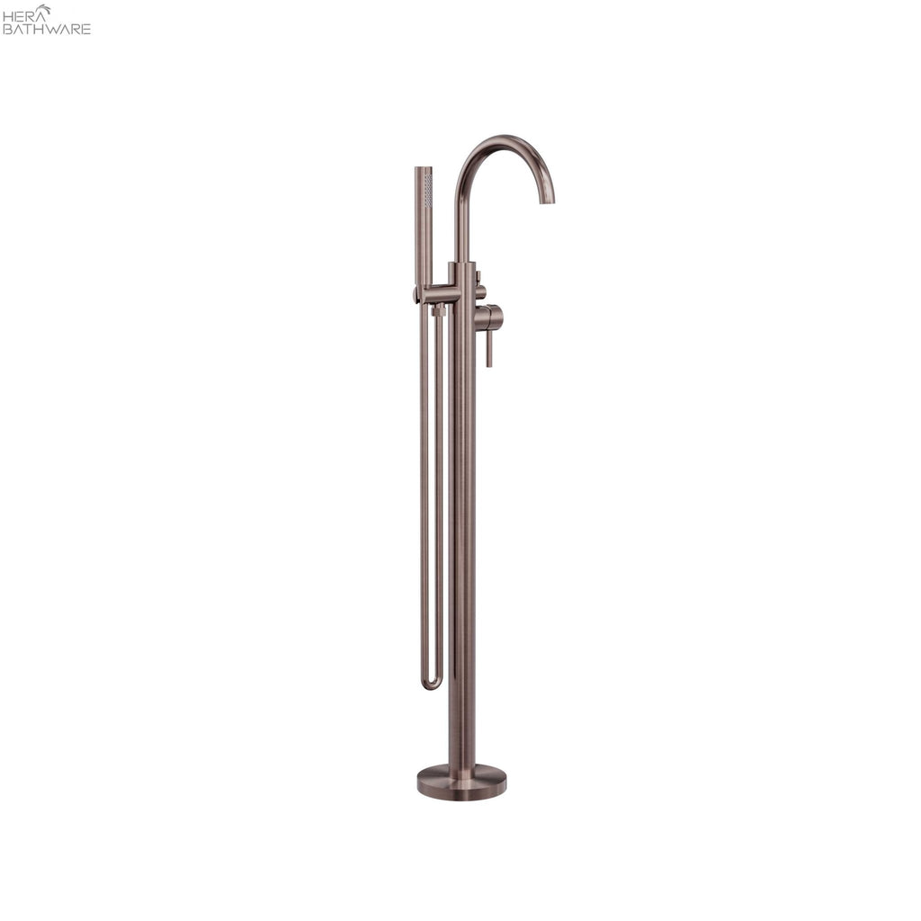 NOVA/Mecca Round Floor Mount Mixer with Handshower - Hera BathwareBrushed Bronze