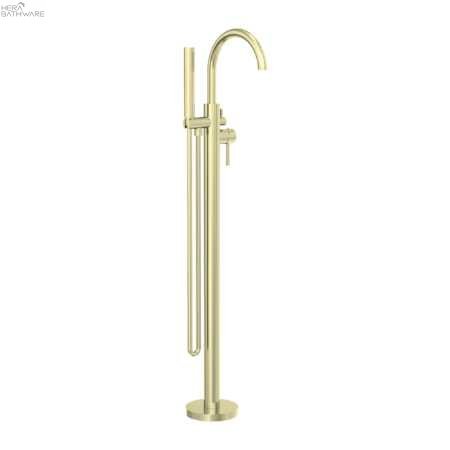 NOVA/Mecca Round Floor Mount Mixer with Handshower - Hera BathwareBrushed Gold