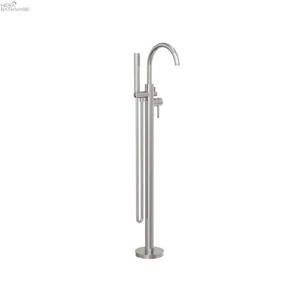 NOVA/Mecca Round Floor Mount Mixer with Handshower - Hera BathwareBrushed Nickel