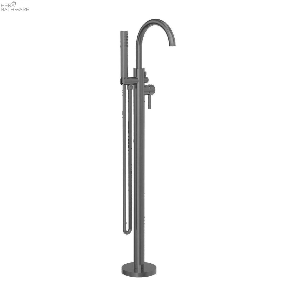 NOVA/Mecca Round Floor Mount Mixer with Handshower - Hera BathwareGun Metal