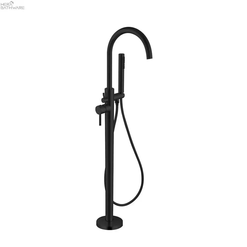 NOVA/Mecca Round Floor Mount Mixer with Handshower - Hera BathwareMatte Black