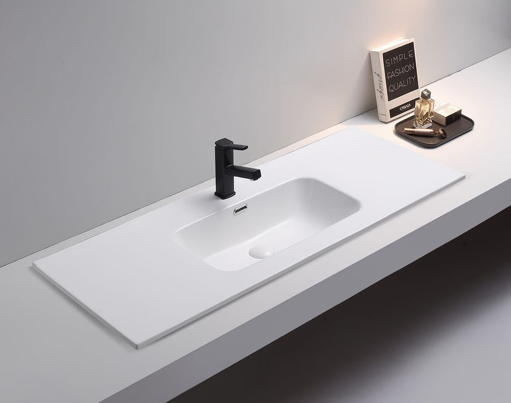 OLIVIA Ceramic Top Matte - Hera Bathware1200mm Single BowlMatte White
