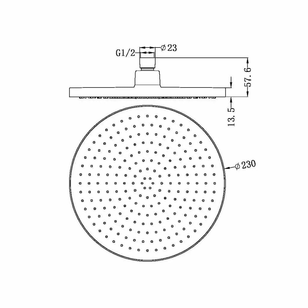 Opal Air Shower Head - Hera BathwareBrushed Gold