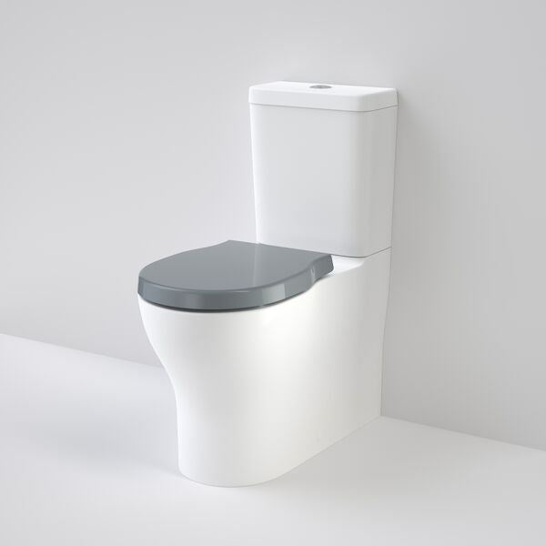 OPAL Cleanflush Easy Height Wall Faced Close Coupled Suite | CAROMA - Hera BathwareDouble Flap Seat Anthracite Grey