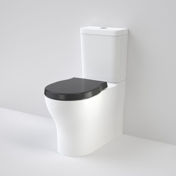 OPAL Cleanflush Easy Height Wall Faced Close Coupled Suite | CAROMA - Hera BathwareDouble Flap Seat Black