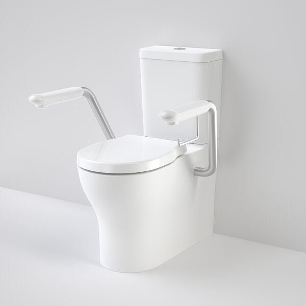 OPAL Cleanflush Easy Height Wall Faced Close Coupled Suite With Armrest | CAROMA - Hera BathwareDouble Flap Seat