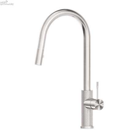 Opal Pull - Out Sink Mixer with Vegie spray function - Hera BathwareBrushed Nickel