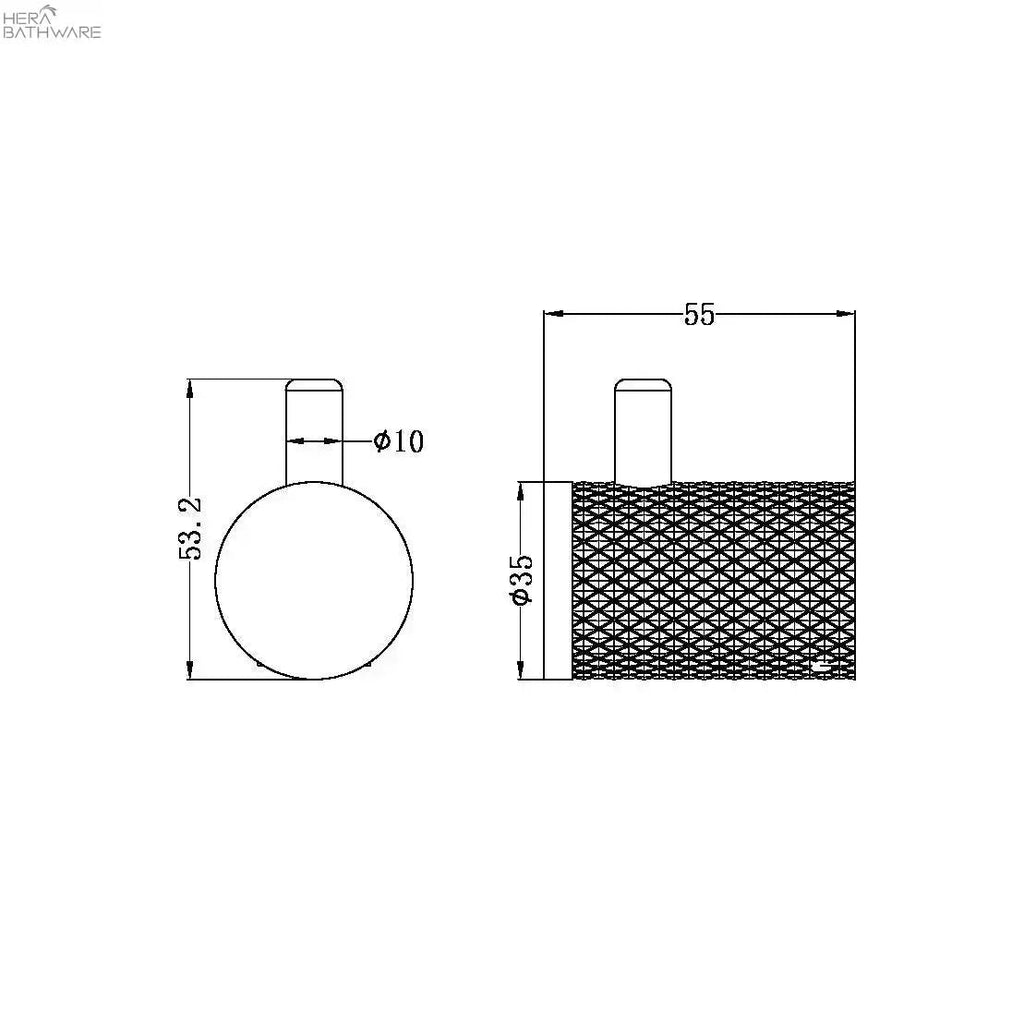 Opal Robe Hook - Hera BathwareGraphite