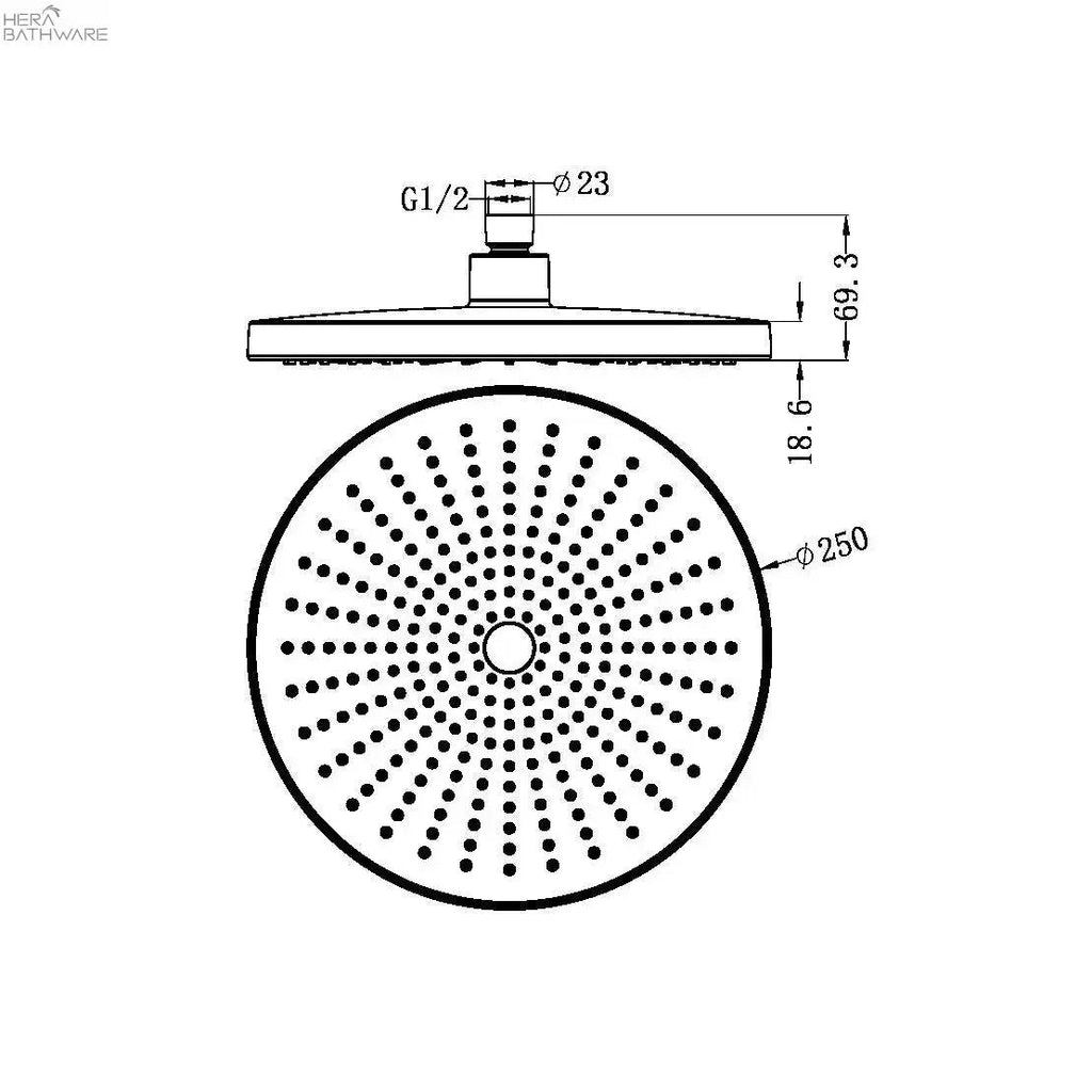 Opal Shower Head - Hera BathwareBrushed Gold