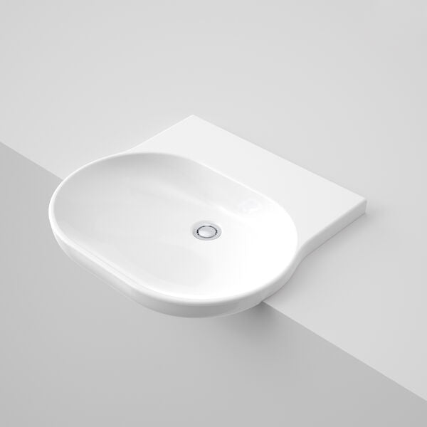 OPAL Sole Semi Recessed Basin 550mm | CAROMA - Hera BathwareNo Tap Hole