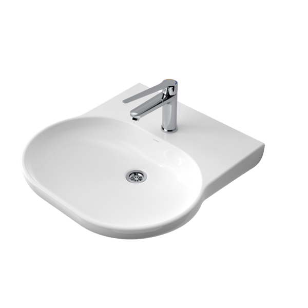 OPAL Sole Wall Basin 550mm | CAROMA - Hera Bathware