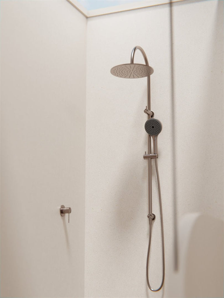 OPAL Twin shower with Air shower II | Nero - Hera BathwareBrushed Nickel