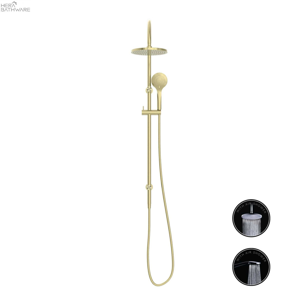 Opal Twin Shower with Air Shower | Nero - Hera BathwareBrushed Gold