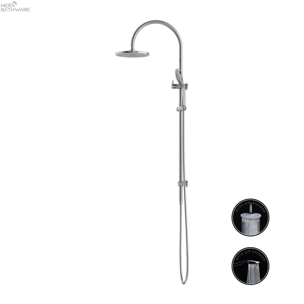 Opal Twin Shower with Air Shower | Nero - Hera BathwareBrushed Nickel