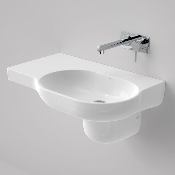 OPAL Wall Basin 720mm Left Hand Shelf | CAROMA - Hera BathwareNo Tap Hole