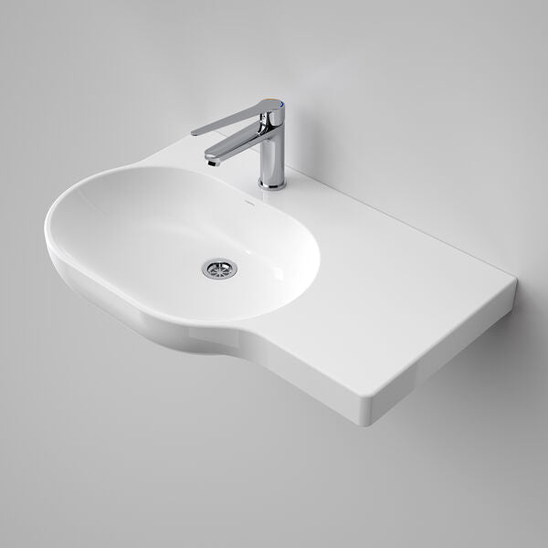 OPAL Wall Basin 720mm Right Hand Shelf | CAROMA - Hera Bathware1 Tap Hole