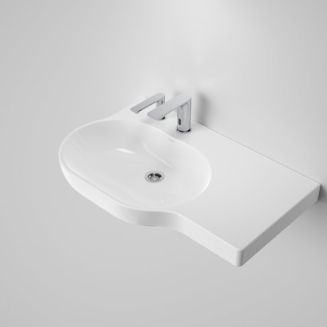 OPAL Wall Basin 720mm Right Hand Shelf | CAROMA - Hera Bathware2 Tap Hole (LH)