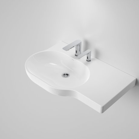 OPAL Wall Basin 720mm Right Hand Shelf | CAROMA - Hera Bathware2 Tap Hole (RH)
