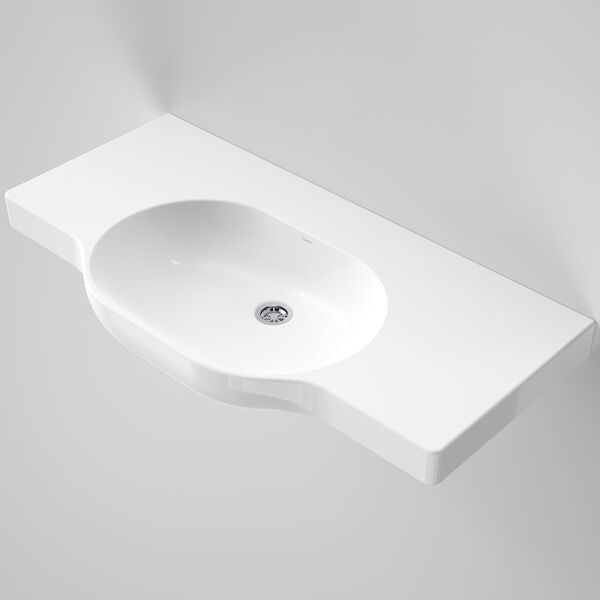 OPAL Wall Basin 900mm Twin Shelf | CAROMA - Hera BathwareNo Tap Hole