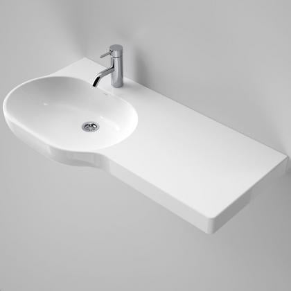OPAL Wall Basin 920mm Right Hand Shelf | CAROMA - Hera Bathware1 Tap Hole