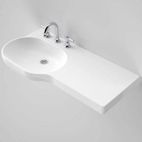 OPAL Wall Basin 920mm Right Hand Shelf | CAROMA - Hera Bathware3 Tap Hole