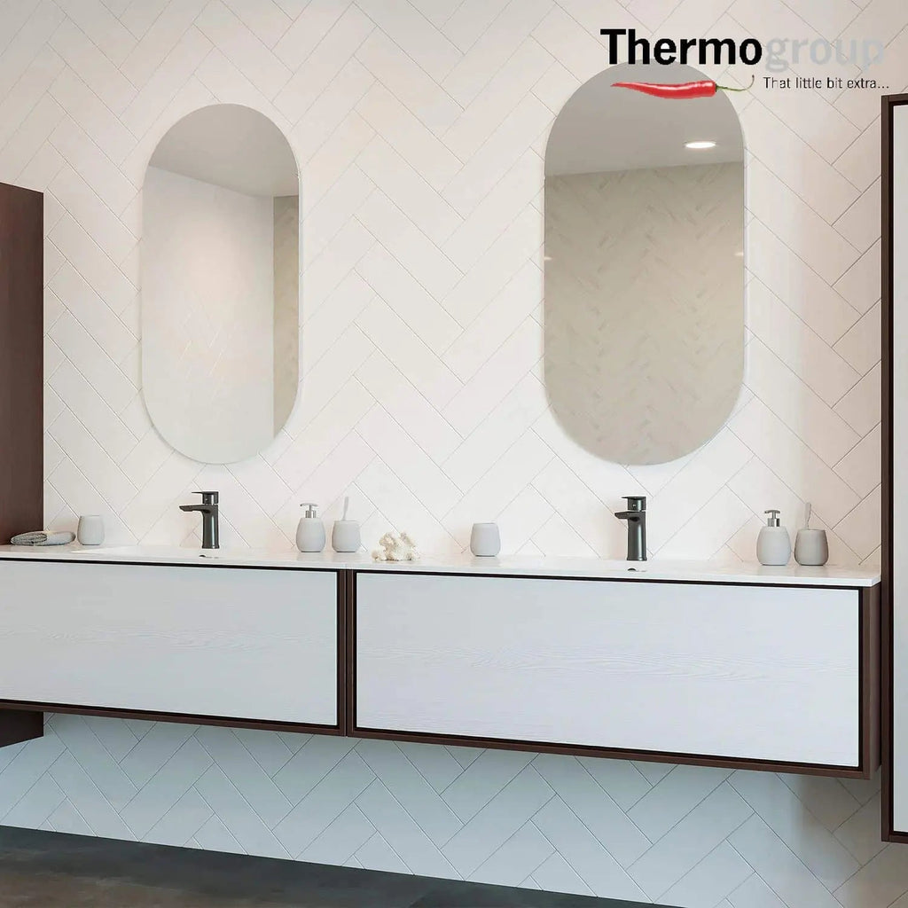 Oval Shape Polished Edge Mirror 500(W)x1000(H)mm - Hera BathwareDemister + Glue - to - Wall