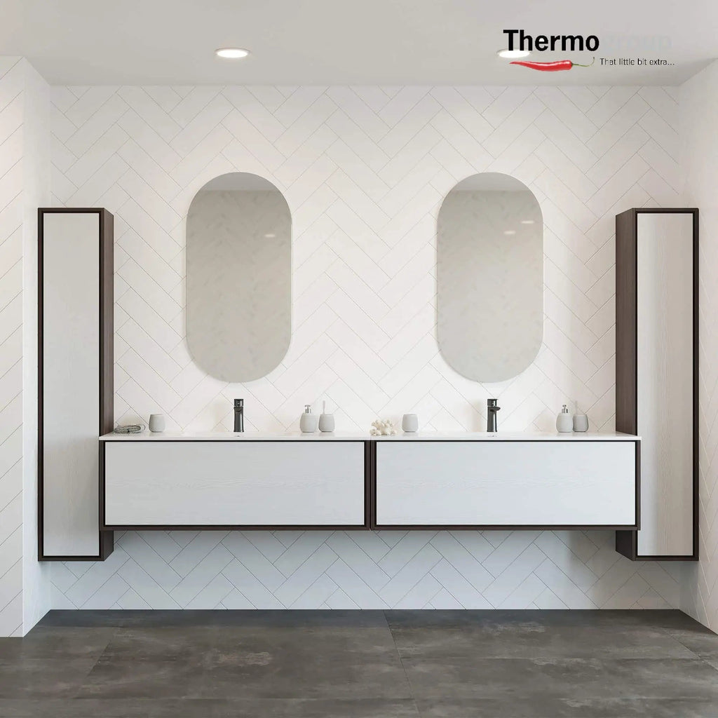 Oval Shape Polished Edge Mirror 500(W)x1000(H)mm - Hera BathwareDemister + Glue - to - Wall