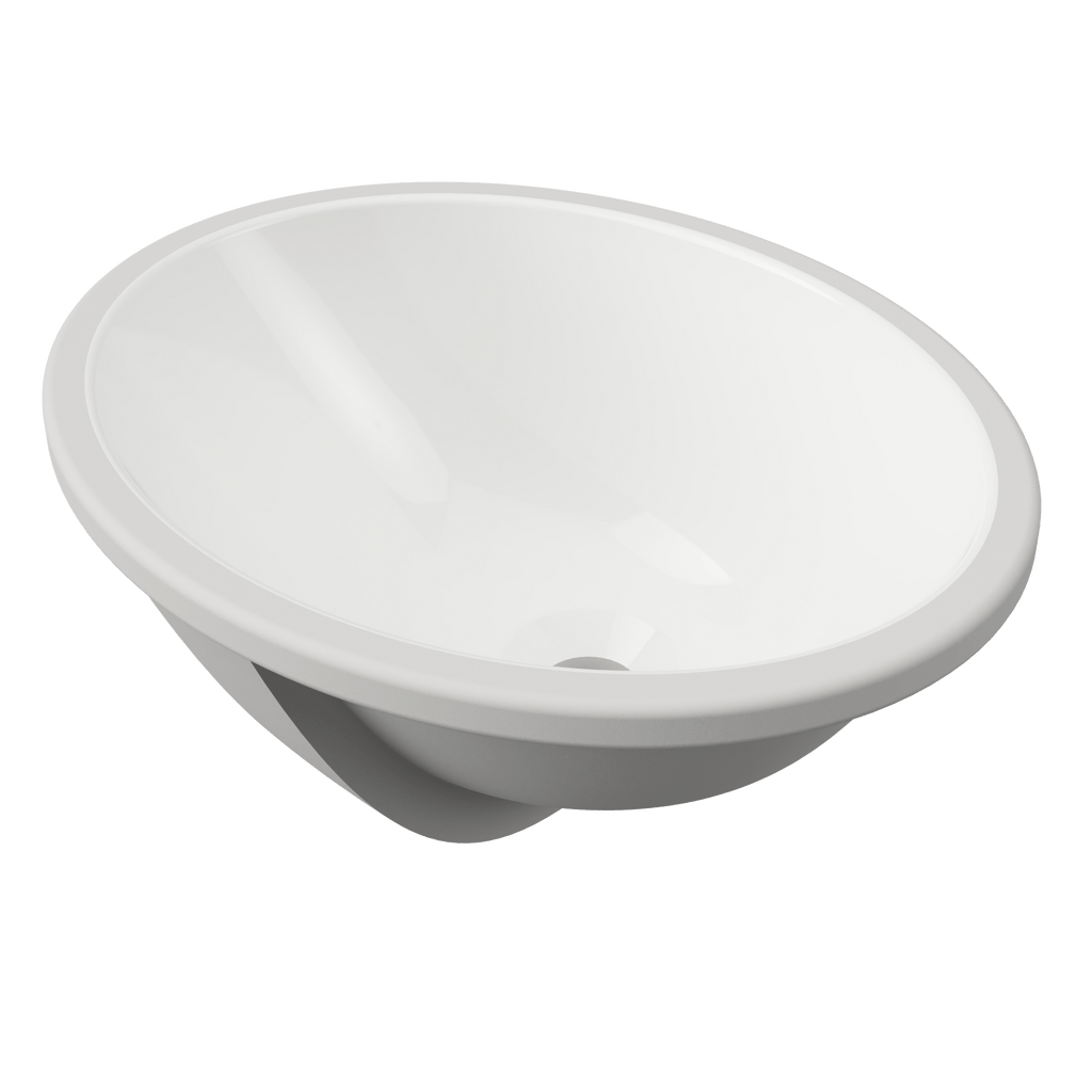 Oval Undermount Basin 420mm White Gloss - Hera BathwareGloss White