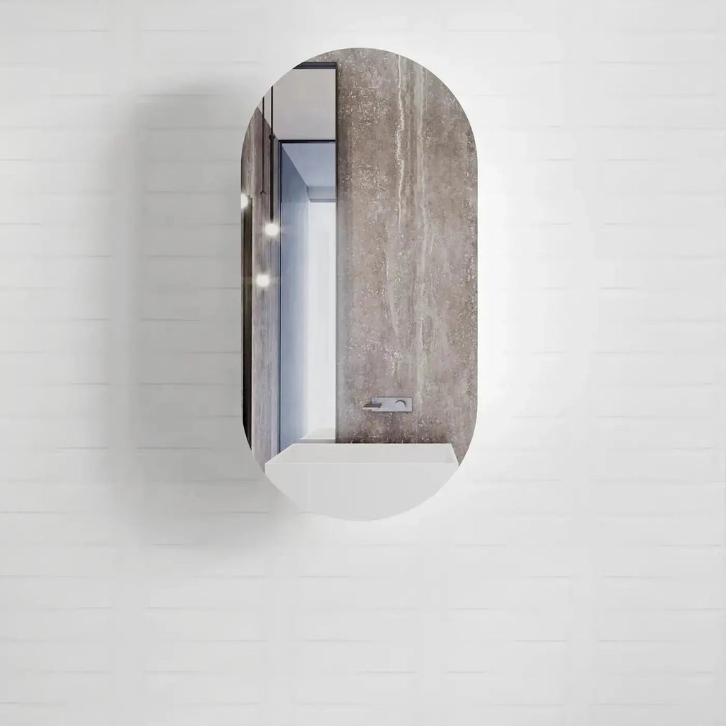 Overstock Brand New in Box | Noosa Oval Shaving Cabinets - Hera BathwareMatte White