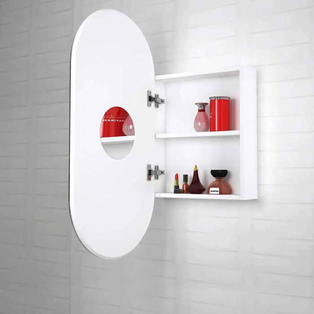 Overstock Brand New in Box | Noosa Oval Shaving Cabinets - Hera BathwareMatte White