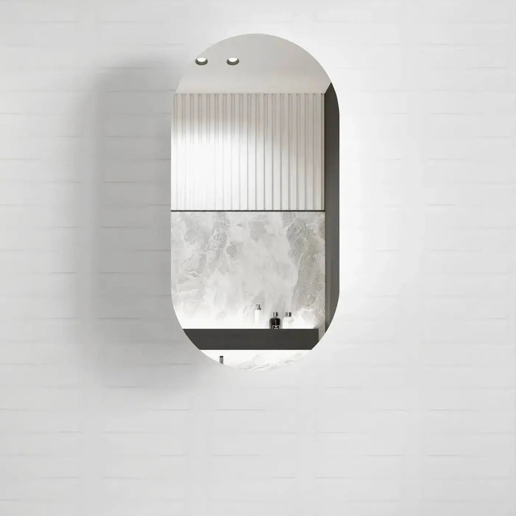 Overstock Brand New in Box | Noosa Oval Shaving Cabinets - Hera BathwareMatte White