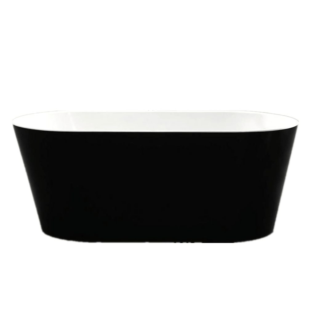 Ovia Black & White Bathtub Gloss | Ceto - Hera Bathware X KDK Bathware OBT1500B | Gloss Black1500mm