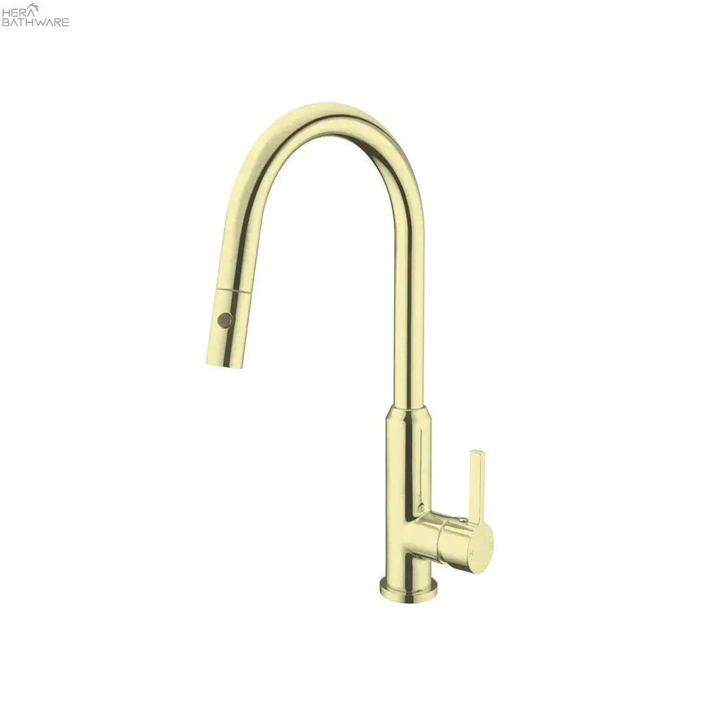 PEARL Pull - Out Sink Mixer with Vegie spray function - Hera BathwareBrushed Gold