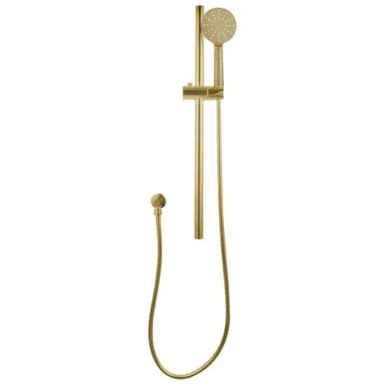 Pentro Brushed Yellow Gold Round Handheld Shower Rail Set - Hera Bathware