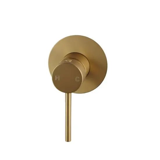 Pentro Brushed Yellow Gold Round Shower Mixer Tap - Hera Bathware