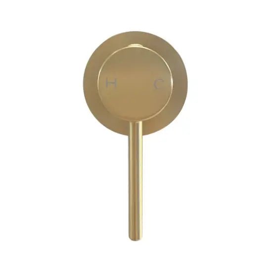 Pentro Brushed Yellow Gold Round Shower Mixer with 65mm Thin Plate - Hera Bathware