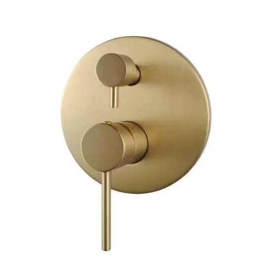 Pentro Brushed Yellow Gold Round Shower Mixer - Hera Bathware