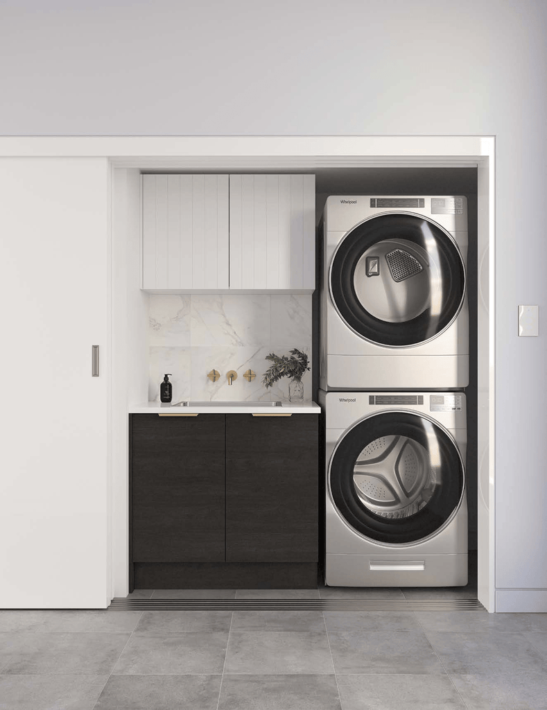 Perugian Walnut Cabinets Laundry Bundle - Hera Bathware X Timberline |