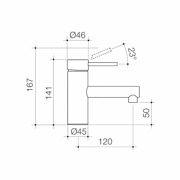Pin Lever Basin Mixer - Chrome - Lead Free | Caroma - Hera Bathware X Caroma 872550C5AF | Chrome