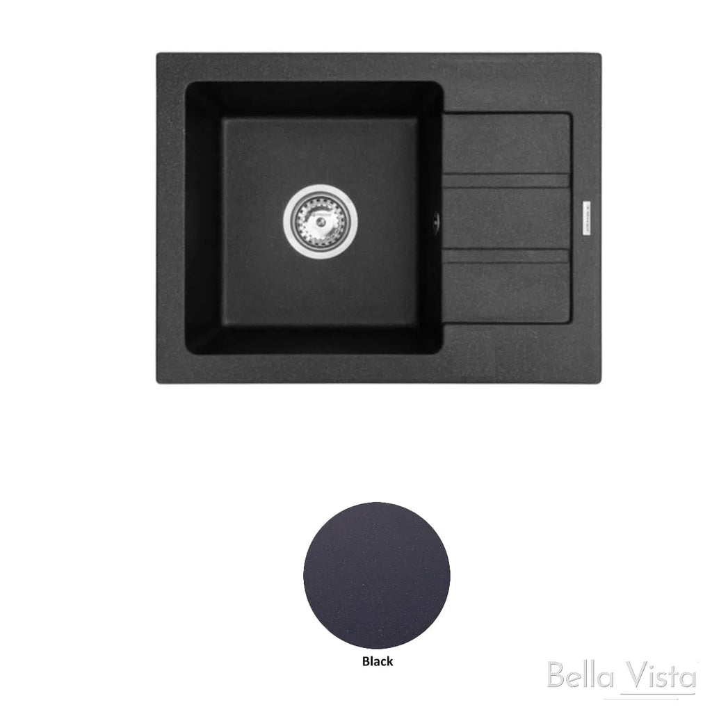 Pradus Graphite Carbon Kitchen Sinks | Bella Vista - Hera Bathware X Bella Vista SNK6244 - 1B - BLK - P | 620 x 440mmBlack