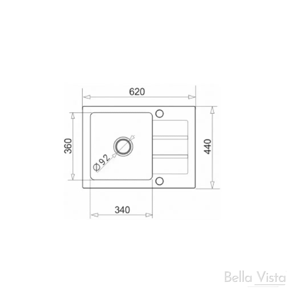 Pradus Graphite Carbon Kitchen Sinks | Bella Vista - Hera Bathware X Bella Vista SNK6244 - 1B - BLK - P | 620 x 440mmBlack