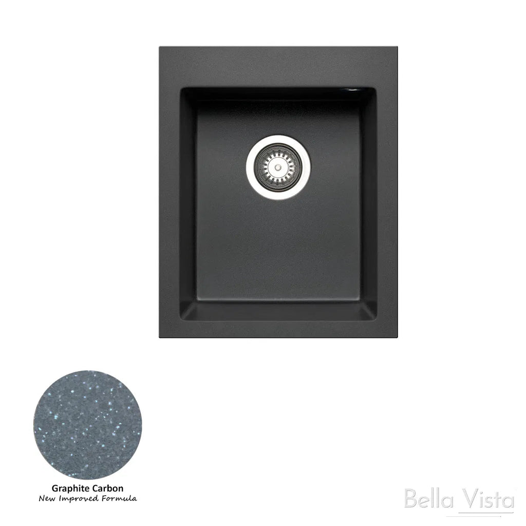 Pradus Graphite Carbon Kitchen Sinks | Bella Vista - Hera Bathware X Bella Vista SNK4150GC - P | 410 x 500mmGraphite Carbon